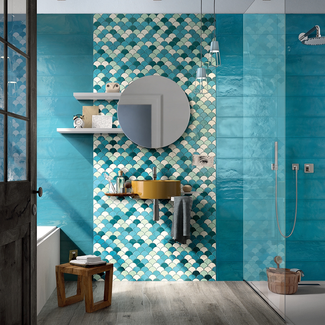 Mosaïque micro céramique émaillé déco bleu - vente de micro pour