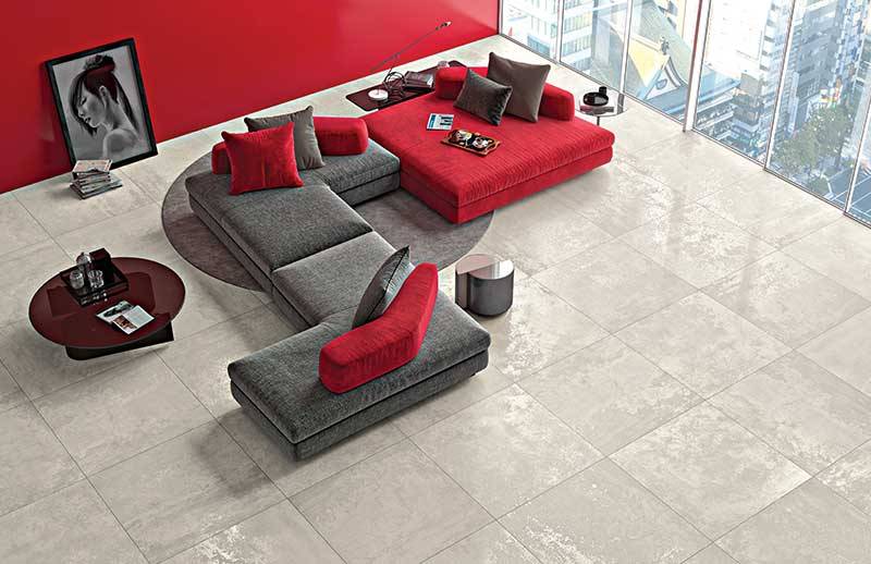 Porcelaine Ferrare Metallo Bianco Salon vaste de teinte rouge avec la Porcelaine Ferrare Metallo Bianco