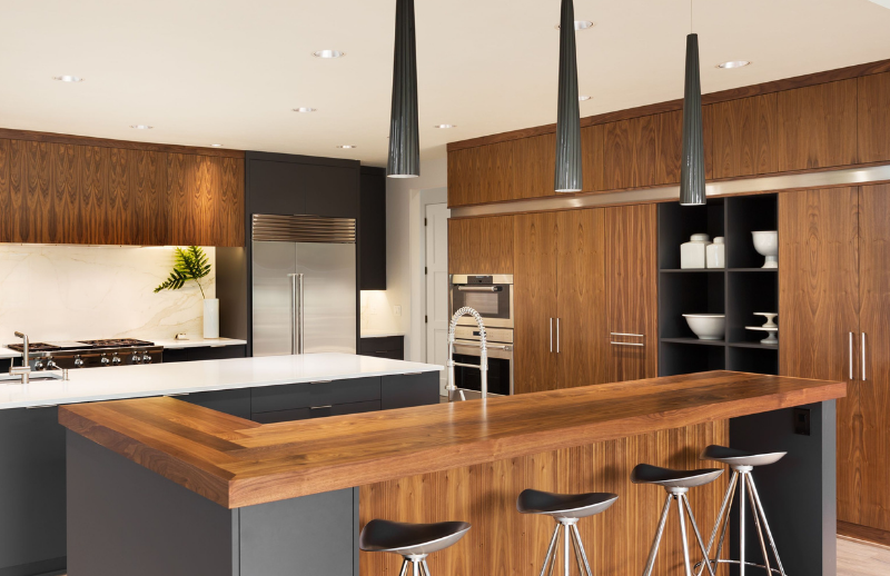 Luminaires originales dans la cuisine Luminaires noirs dans une cuisine moderne